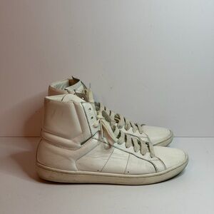 Saint Laurent SL/10H Court Classic High-top Sneakers in White Leather Size 37